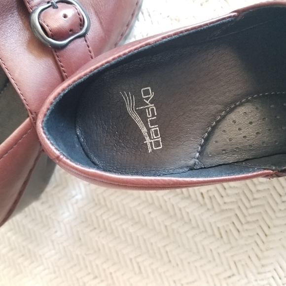 Brown Leather Dansko Mary Jane Clogs - Picture 6 of 16